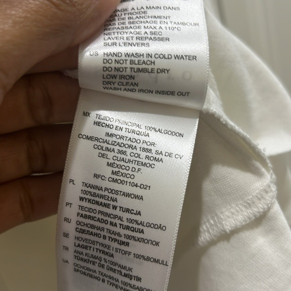 Sandro Asymmetric Ruffle Hem Short Sleeve T-Shirt White Sz 3 (M) - Picture 6 of 7